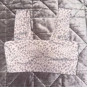 ALLFENIX Cheetah Dark Stone Sports Bra in Sand